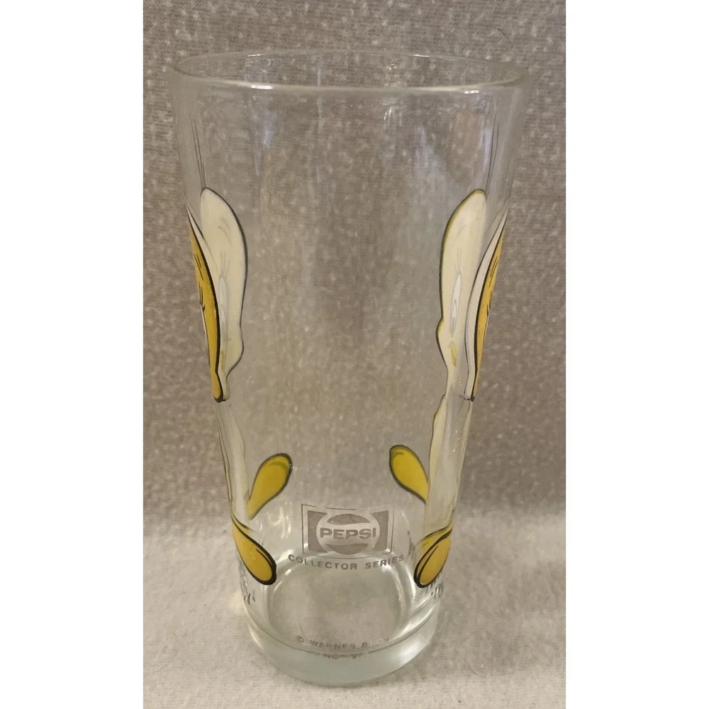Tweety Bird 1973 PEPSI Cola Looney Tunes Water Glass Cup Vintage Restaurant